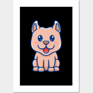 Cute puppy sitting Posters and Art